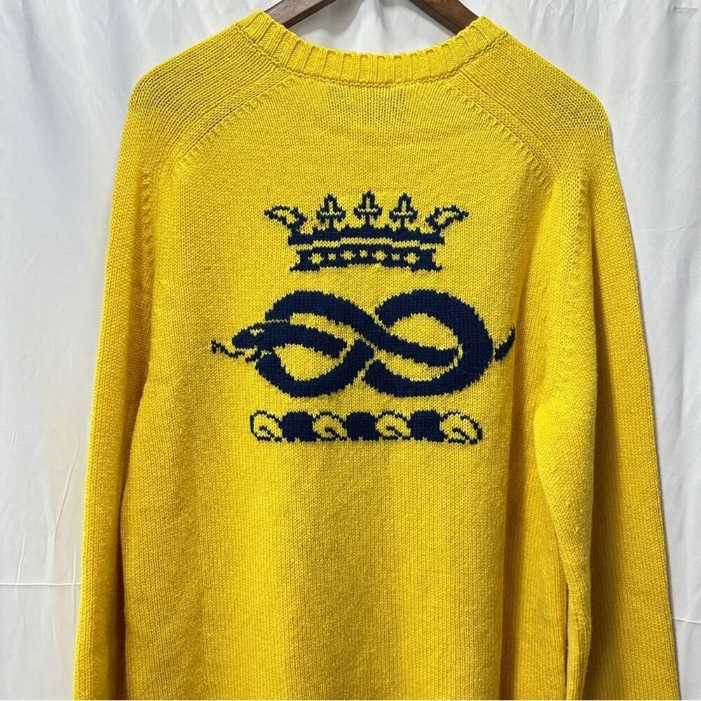 Gucci “If They Did” GG Logo Yellow Wool Oversized Unisex Sweater Size M NWT - Picture 6 of 11